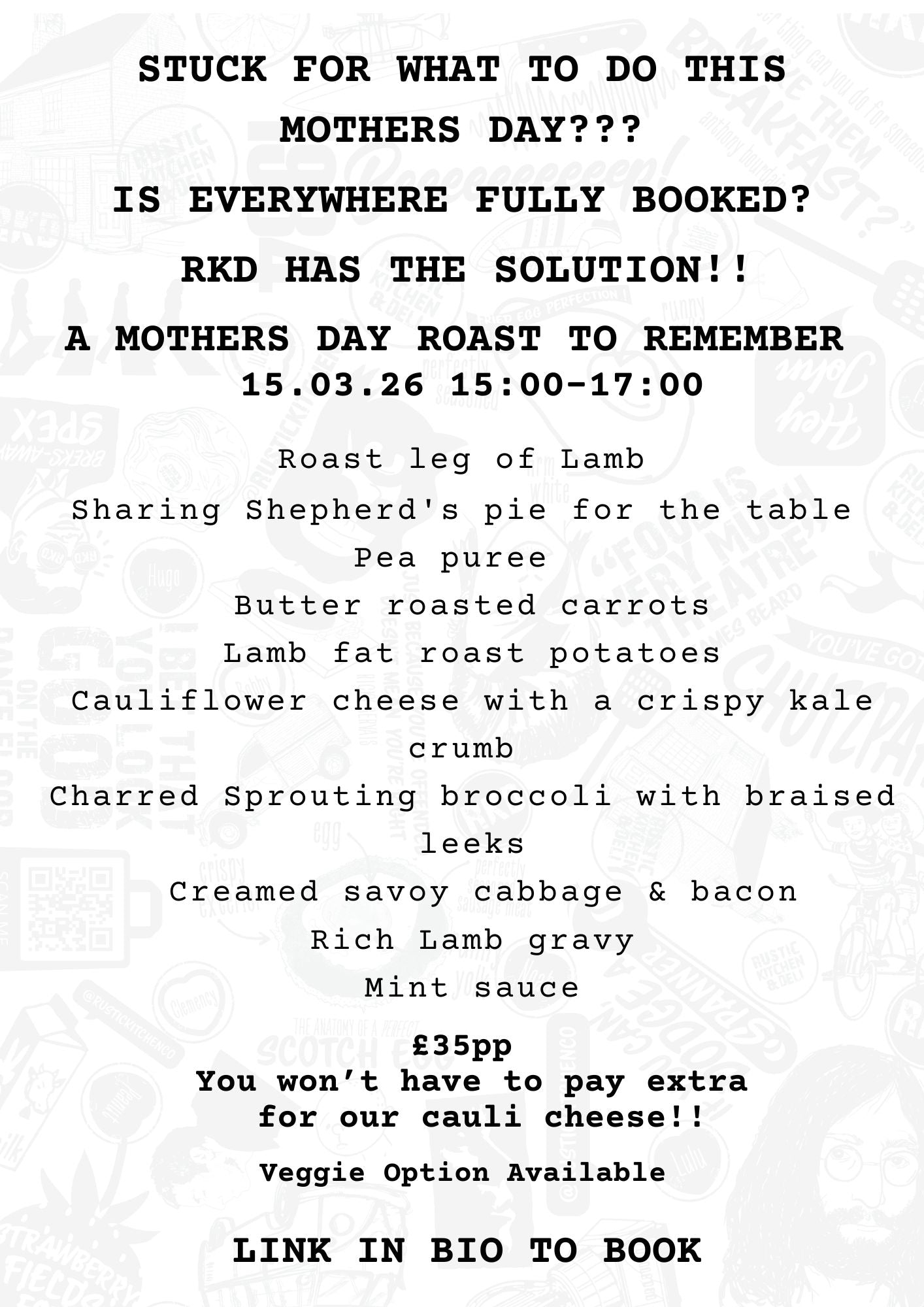 RKD Mothers Day Roast 15.03.26